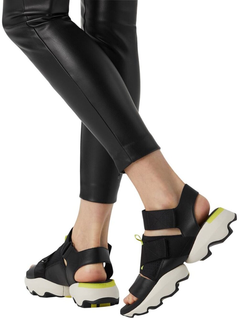 Sorel Kinetic Impact Black and Yellow Women's Sandals